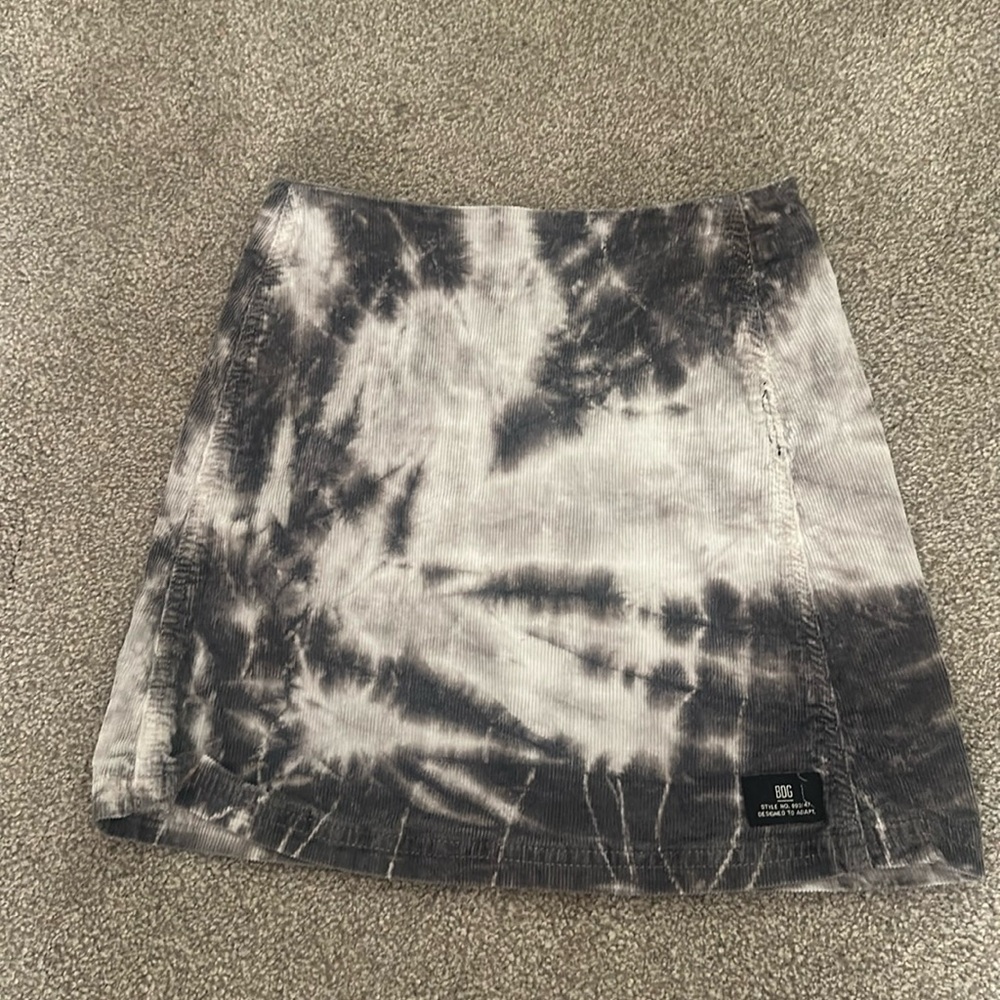 Urban Outfitters BDG Corduroy Mini Skirt Black and White Acid Wash Size XS